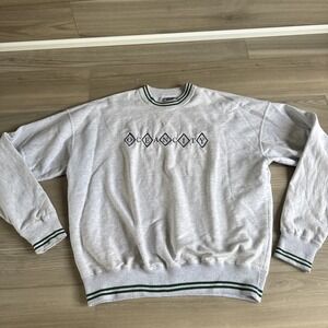 Vintage Ocean City Sweatshirt‎ Crewneck Pullover Gray Green Mens L USA Made